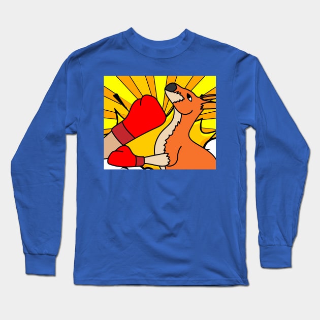 Boxing Glove Boxing Kangaroo Fighting Long Sleeve T-Shirt by flofin